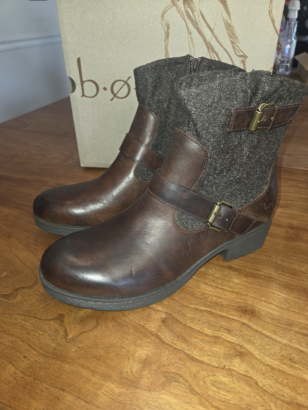 B.O.C. Womens Gates Dark Brown Barley Leather Boots - Size USA 11 New In Box